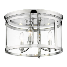 Golden 1157-FM CH - Golden Lighting Payton 3-light Flush Mount in Chrome